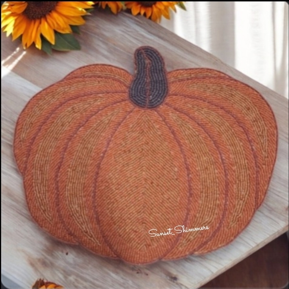Sunset Shimmers Orange Pumpkin Table Placemat